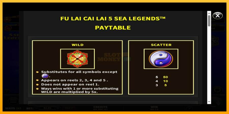 Fu Lai Cai Lai 5 Sea Legends máquina de juego por dinero, imagen 5