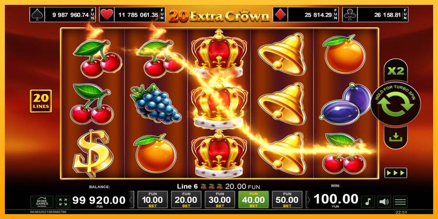 20 Extra Crown máquina de juego por dinero, imagen 2