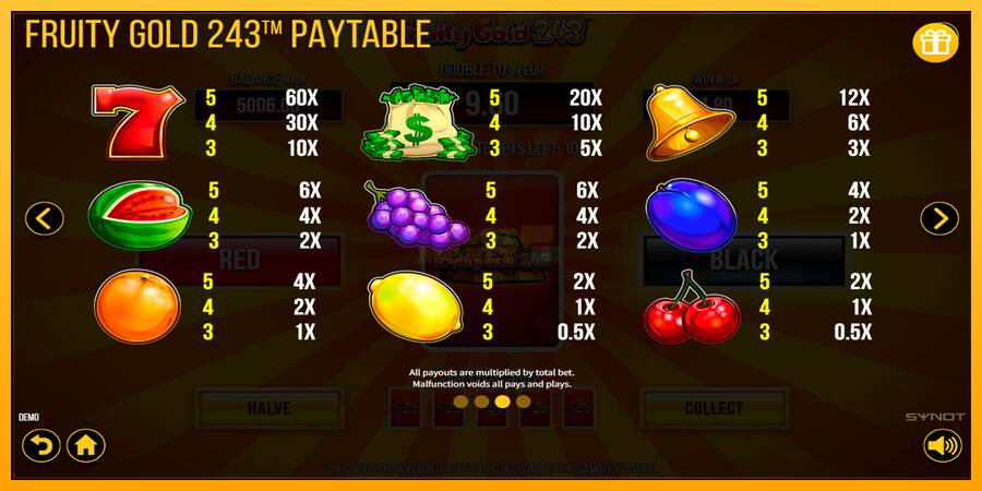 Fruity Gold 243 máquina de juego por dinero, imagen 7