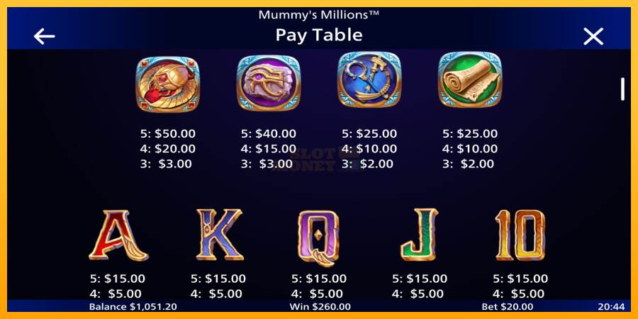 Mummys Millions máquina de juego por dinero, imagen 6