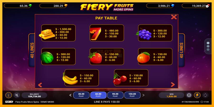 Fiery Fruits More Spins máquina de juego por dinero, imagen 5