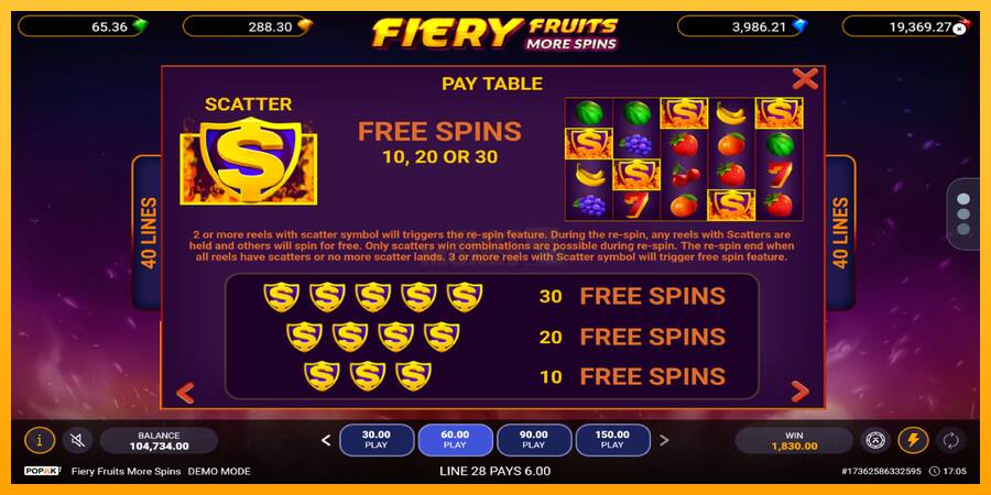 Fiery Fruits More Spins máquina de juego por dinero, imagen 6