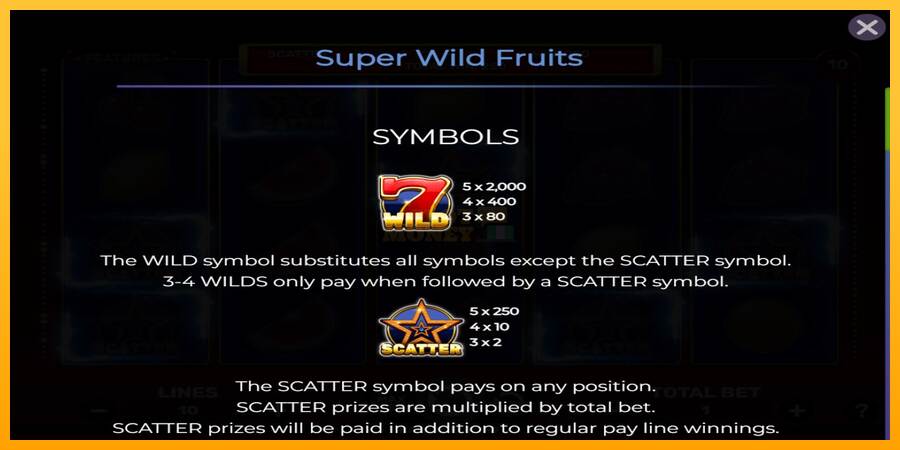 Super Wild Fruits máquina de juego por dinero, imagen 3