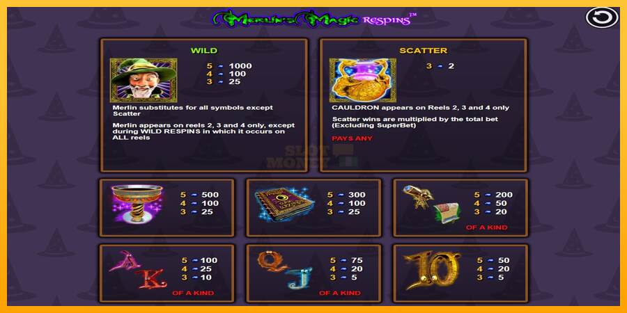 Merlin’s Magic Respins máquina de juego por dinero, imagen 4