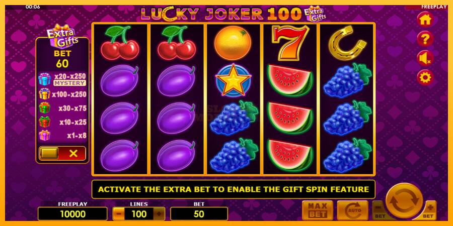 Lucky Joker 100 Extra Gifts máquina de juego por dinero, imagen 2