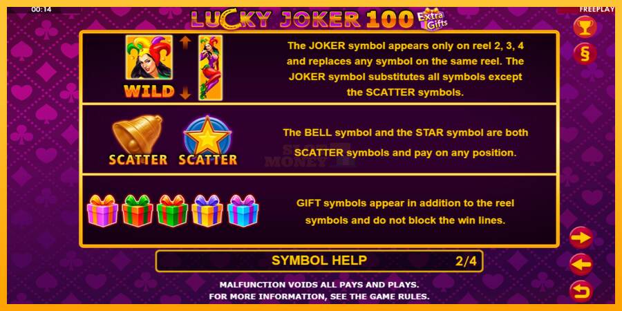 Lucky Joker 100 Extra Gifts máquina de juego por dinero, imagen 7