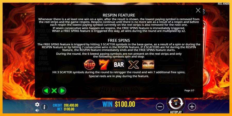 Hot to Burn - 7 Deadly Free Spins máquina de juego por dinero, imagen 6