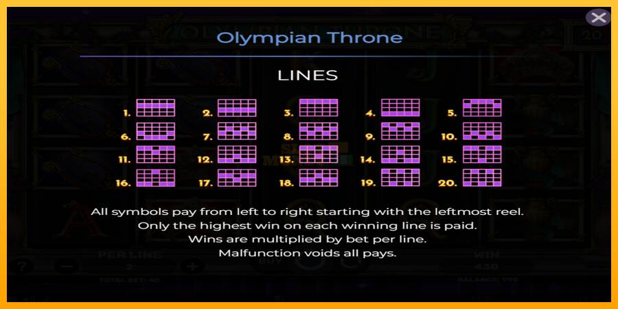 Olympian Throne máquina de juego por dinero, imagen 4