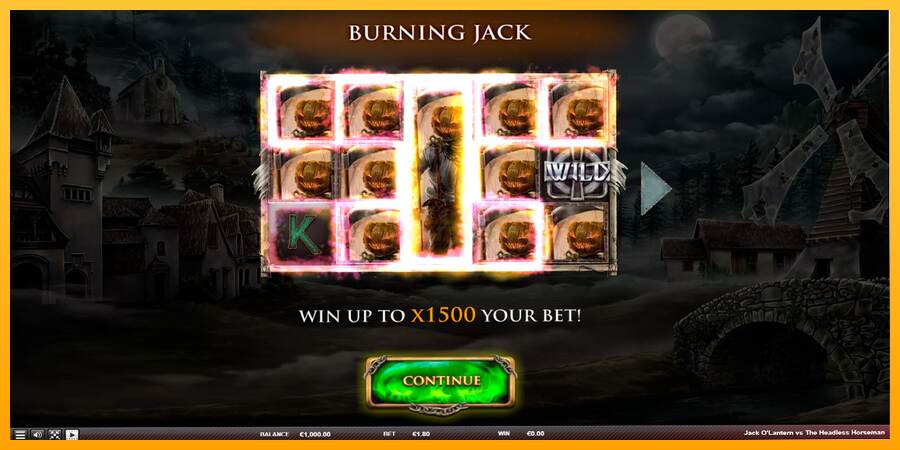 Jack OLantern Vs the Headless Horseman máquina de juego por dinero, imagen 1