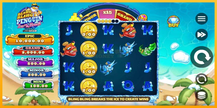 Bling Bling Penguin: Ice On The Beach máquina de juego por dinero, imagen 3