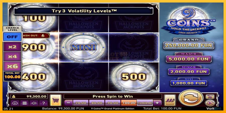 9 Coins Grand Platinum Edition Halloween Jackpot máquina de juego por dinero, imagen 2