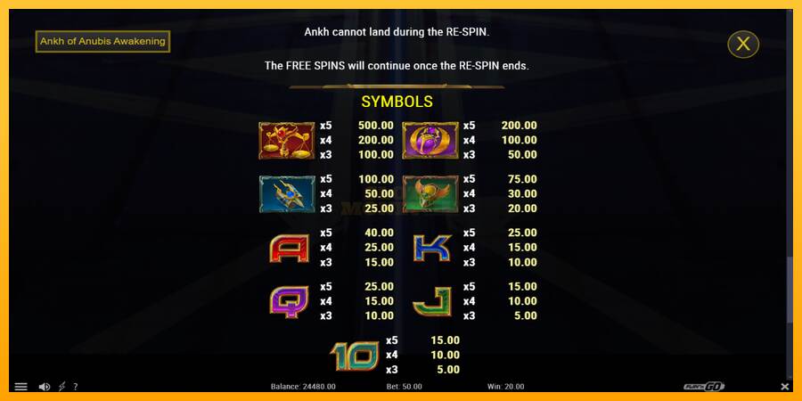 Ankh of Anubis Awakening máquina de juego por dinero, imagen 6