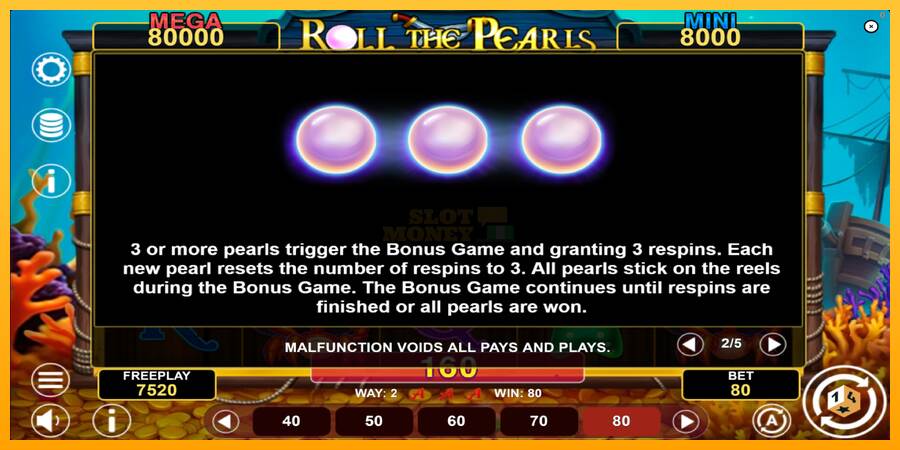 Roll The Pearls Hold & Win máquina de juego por dinero, imagen 6