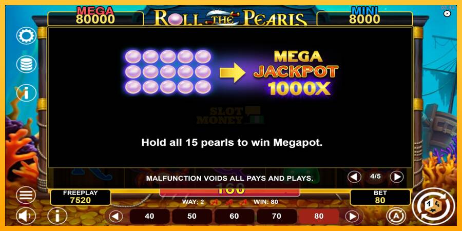 Roll The Pearls Hold & Win máquina de juego por dinero, imagen 7