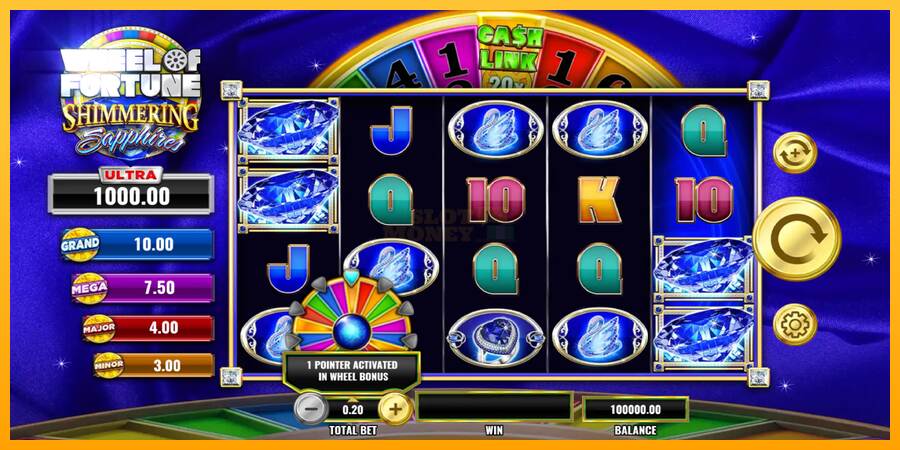 Wheel of Fortune Shimmering Sapphires máquina de juego por dinero, imagen 2