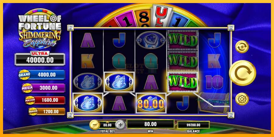 Wheel of Fortune Shimmering Sapphires máquina de juego por dinero, imagen 3