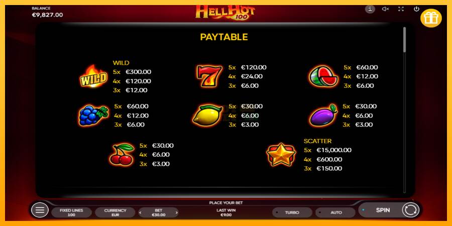 Hell Hot 100 máquina de juego por dinero, imagen 3