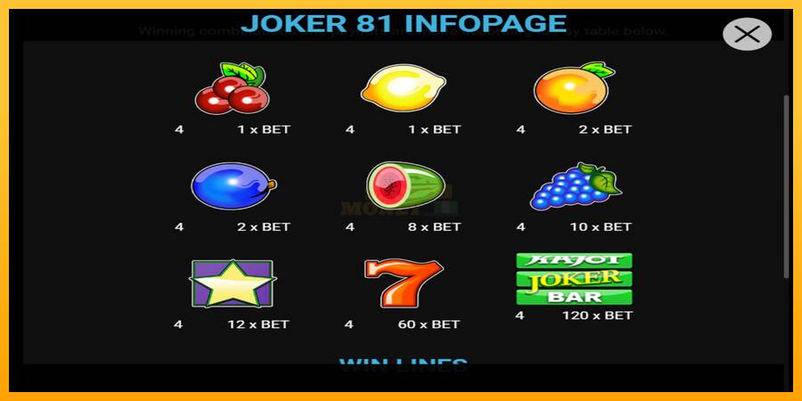 Joker 81 máquina de juego por dinero, imagen 3