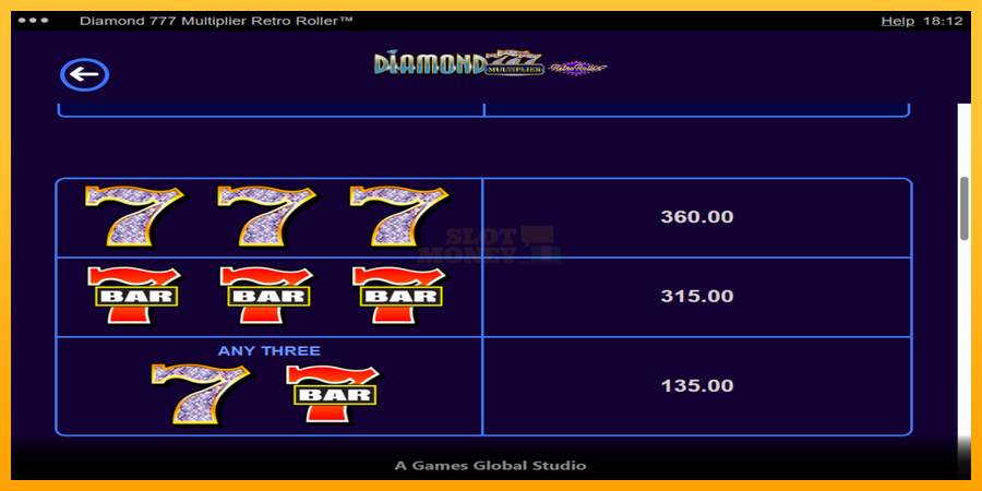 Diamond 777 Multiplier Retro Roller máquina de juego por dinero, imagen 6