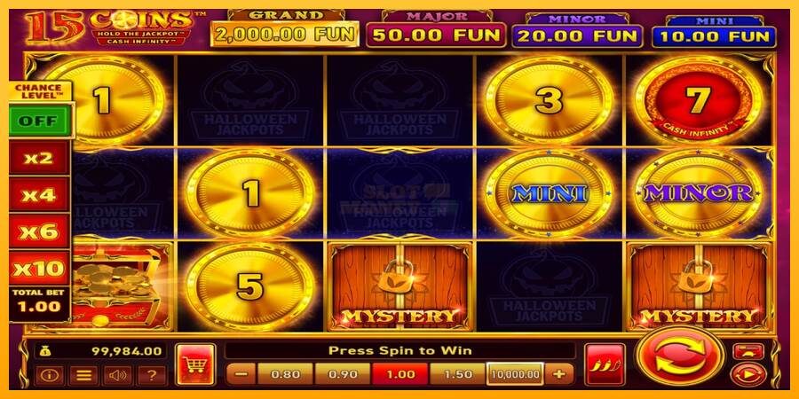 15 Coins Grand Gold Edition Halloween Jackpot máquina de juego por dinero, imagen 2