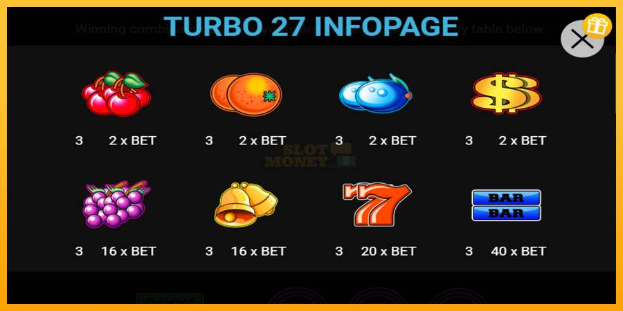 Turbo 27 máquina de juego por dinero, imagen 2