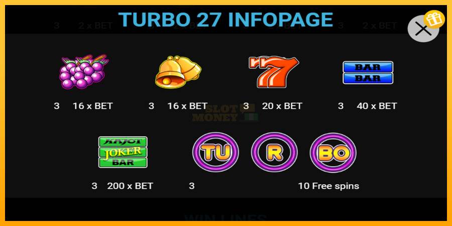 Turbo 27 máquina de juego por dinero, imagen 3