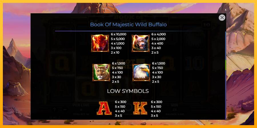 Book of Majestic Wild Buffalo máquina de juego por dinero, imagen 6