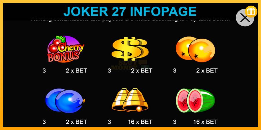 Joker 27 máquina de juego por dinero, imagen 2