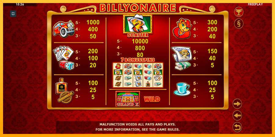 Billyonaire máquina de juego por dinero, imagen 4