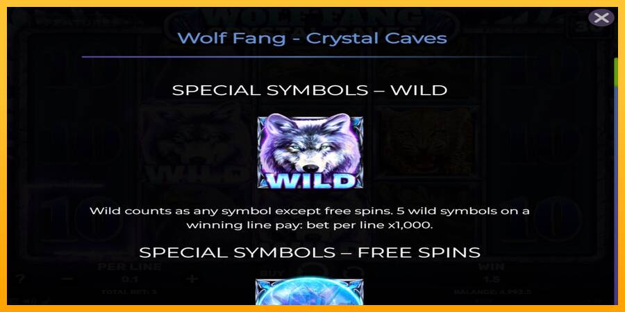 Wolf Fang - Crystal Caves máquina de juego por dinero, imagen 4