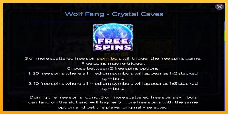 Wolf Fang - Crystal Caves máquina de juego por dinero, imagen 5