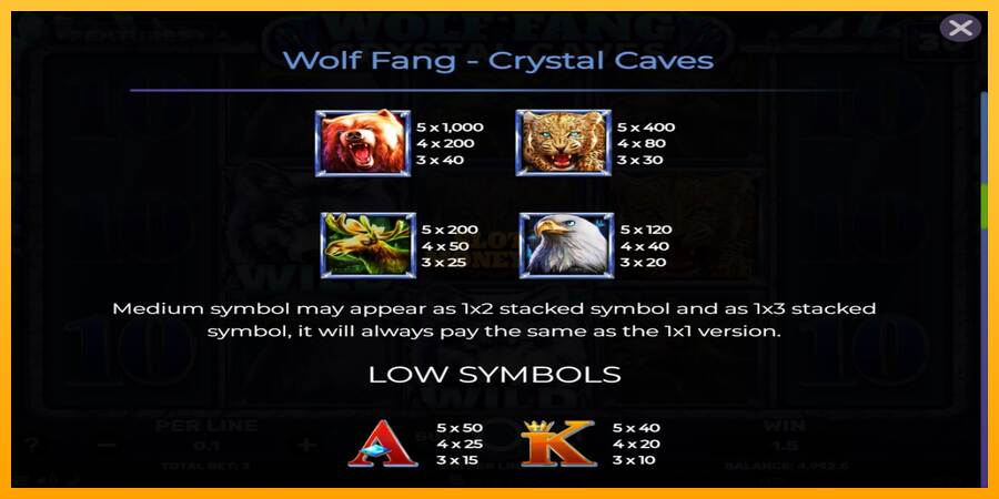 Wolf Fang - Crystal Caves máquina de juego por dinero, imagen 6