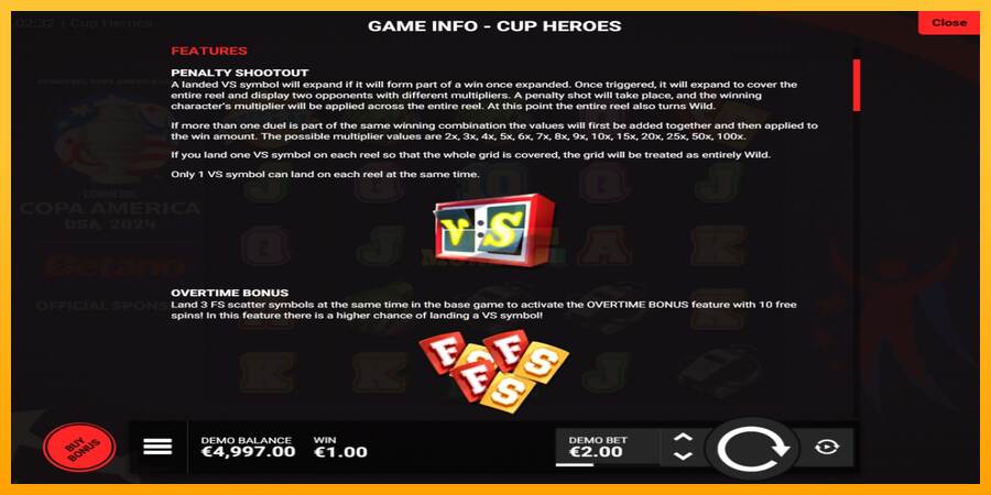 Cup Heroes máquina de juego por dinero, imagen 4