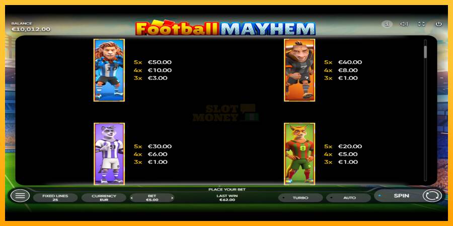 Football Mayhem máquina de juego por dinero, imagen 5