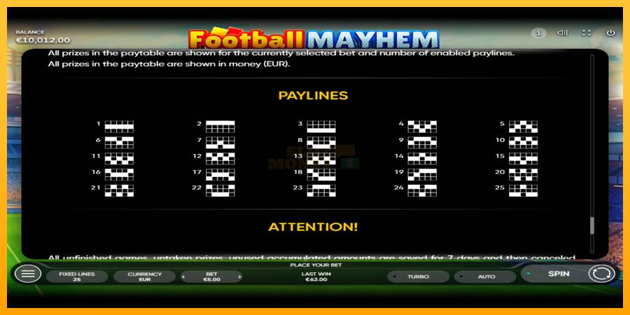 Football Mayhem máquina de juego por dinero, imagen 7