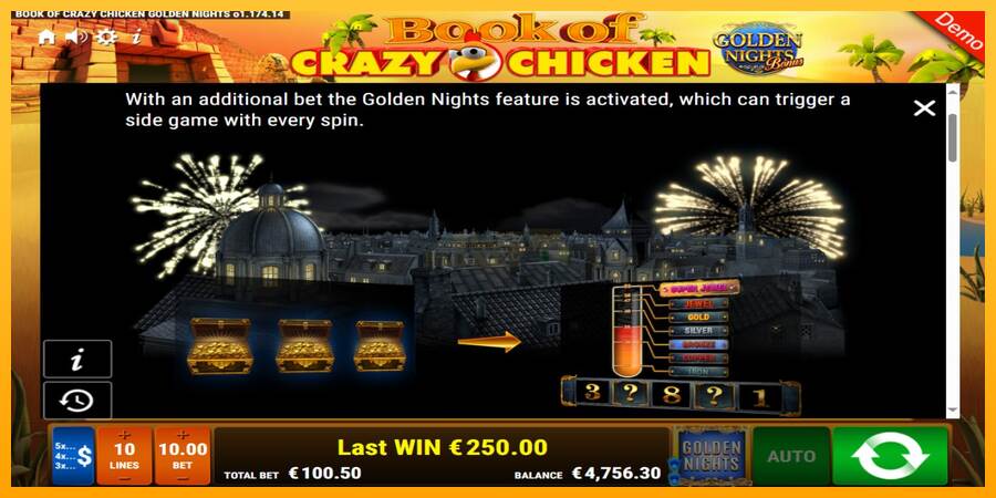 Book of Crazy Chicken Golden Nights máquina de juego por dinero, imagen 6