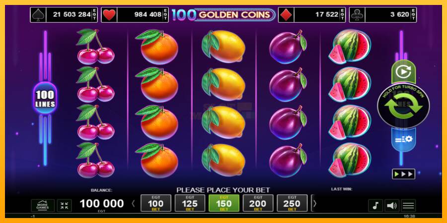 100 Golden Coins máquina de juego por dinero, imagen 1