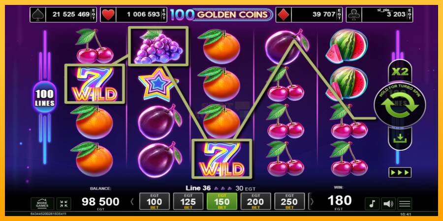 100 Golden Coins máquina de juego por dinero, imagen 3