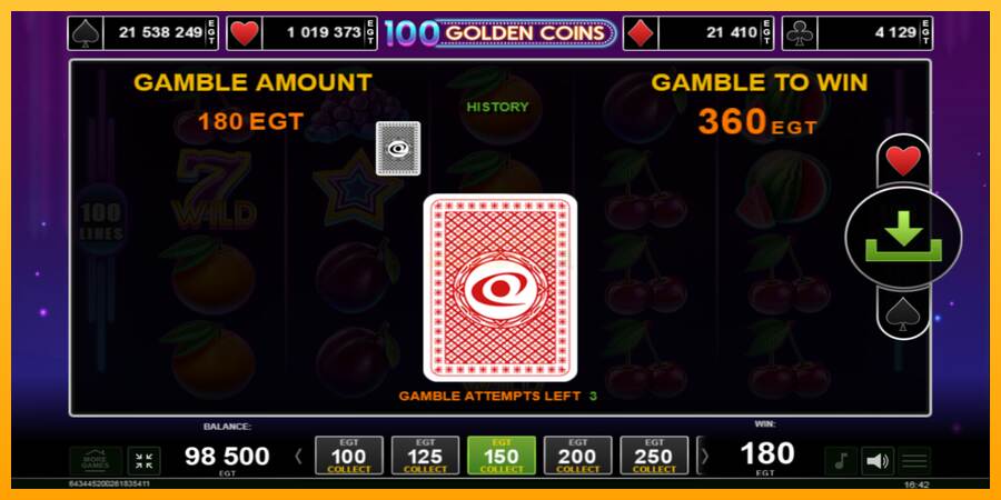 100 Golden Coins máquina de juego por dinero, imagen 4