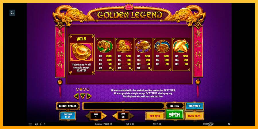 Golden Legend máquina de juego por dinero, imagen 5