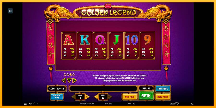 Golden Legend máquina de juego por dinero, imagen 6