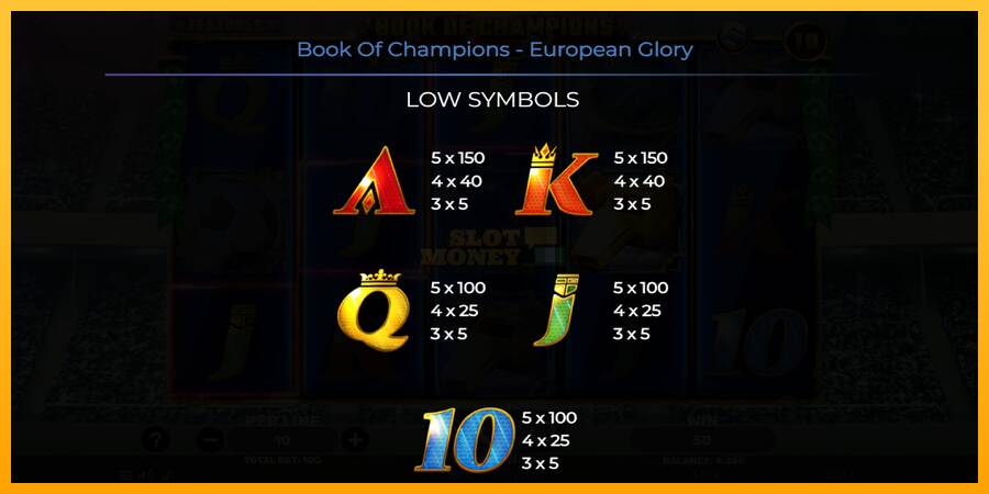 Book of Champions - European Glory máquina de juego por dinero, imagen 6