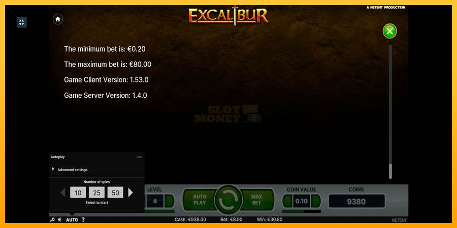 Excalibur máquina de juego por dinero, imagen 10