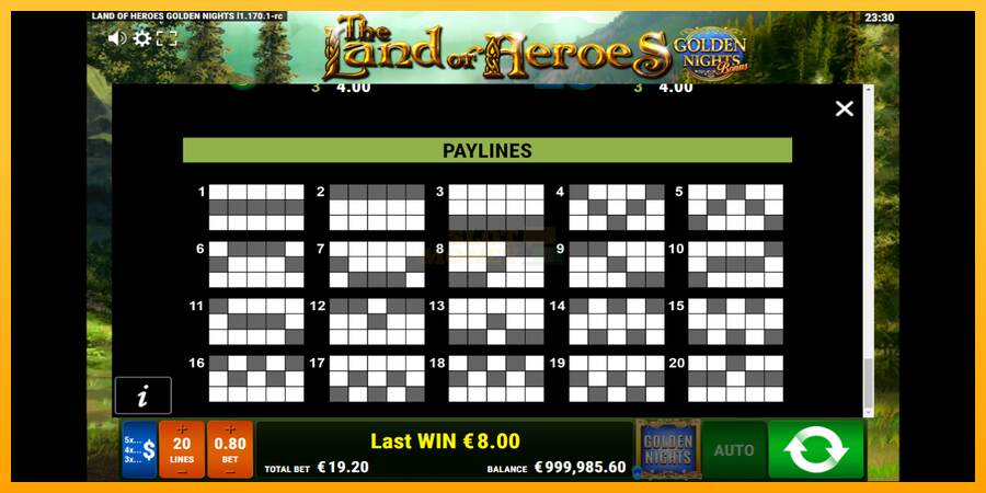 The Land of Heroes Golden Nights máquina de juego por dinero, imagen 7