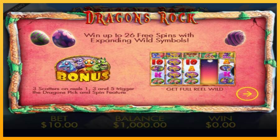 Dragons Rock máquina de juego por dinero, imagen 1