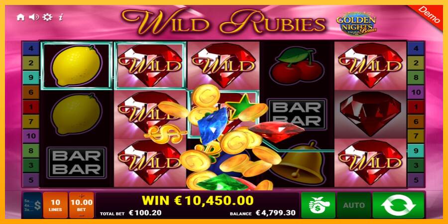 Wild Rubies Golden Nights máquina de juego por dinero, imagen 3