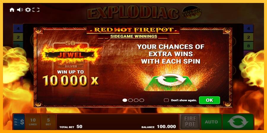 Explodiac Red Hot Firepot máquina de juego por dinero, imagen 1