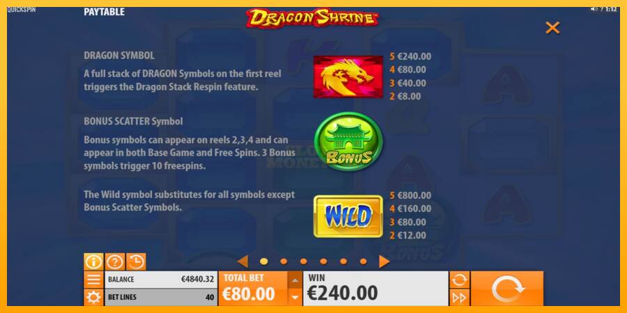 Dragon Shrine máquina de juego por dinero, imagen 3