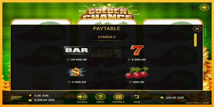 Golden Chance máquina de juego por dinero, imagen 3