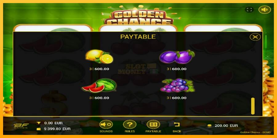 Golden Chance máquina de juego por dinero, imagen 4